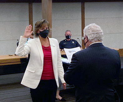 Carolyn Bird Salazar taking the oath of office