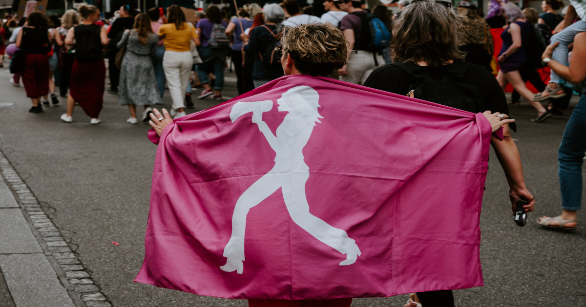 Woman in pink