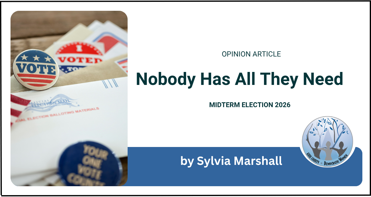 Opinion article: nobody has all they need